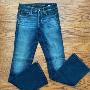 American Eagle Skinny Kick Dark Bootcut Jeans 4